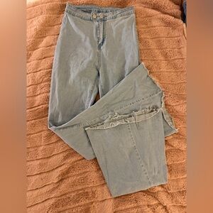 SHEIN Light Blue Bell Bottom Jeans